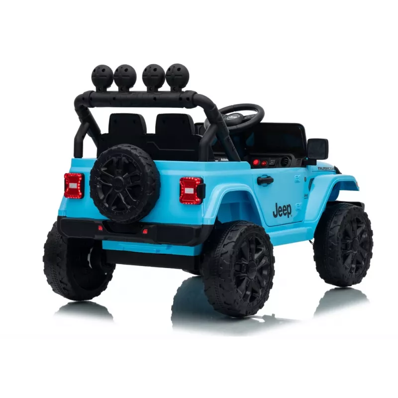 LEAN CARS Jeep Rubicon DK-JWR558 24V Hellblau Batteriebetriebenes Kinderfahrzeug mit Elternfernbedienung