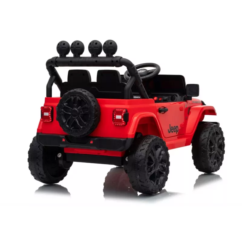 LEAN CARS Jeep Rubicon DK-JWR558 24V Rot Batteriebetriebenes Fahrzeug