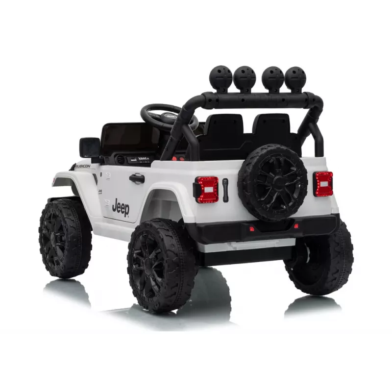 LEAN CARS Jeep Rubicon DK-JWR558 24V Weiß Batteriebetriebenes Kinderfahrzeug