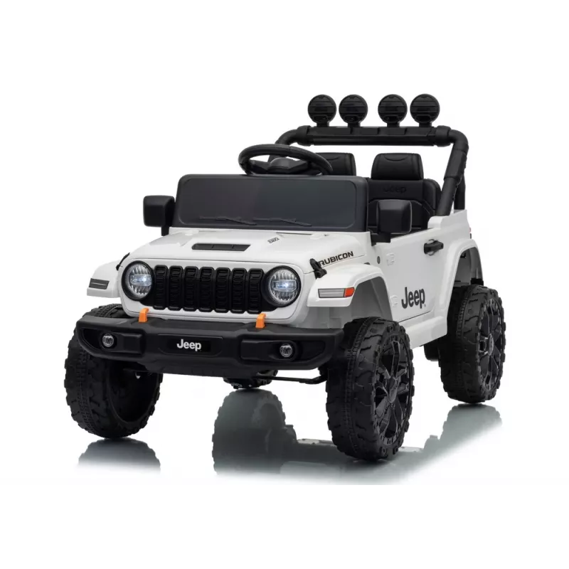 LEAN CARS Jeep Rubicon DK-JWR558 24V Weiß Batteriebetriebenes Kinderfahrzeug