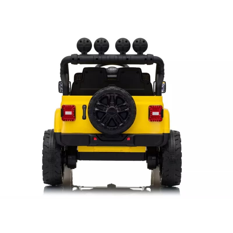 LEAN CARS Jeep Rubicon DK-JWR558 24V Gelb Batteriebetriebenes Kinderfahrzeug mit Fernbedienung