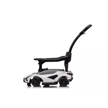 LEAN CARS Lamborghini QLS-996T Ride-On Push Car with Pusher Handle – Weiß