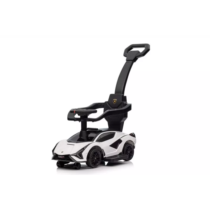 LEAN CARS Lamborghini QLS-996T Ride-On Push Car with Pusher Handle – Weiß