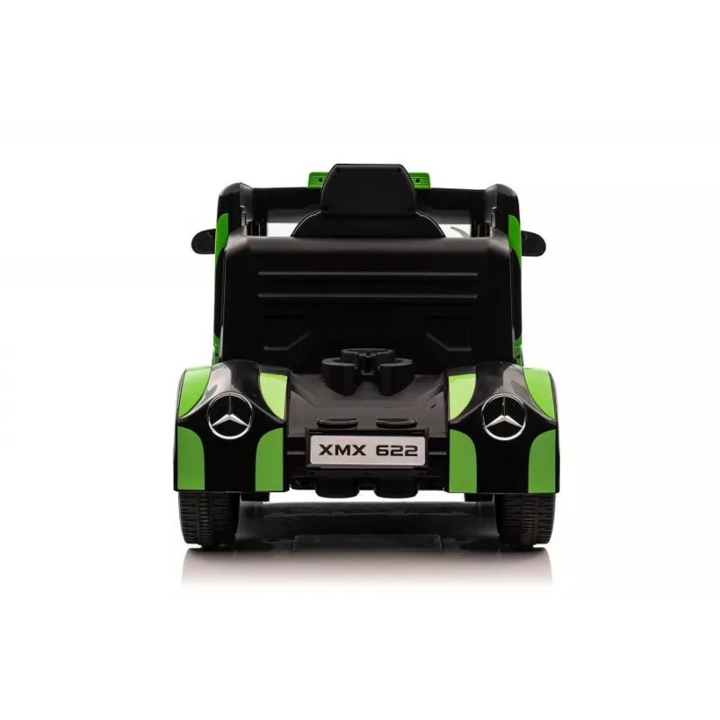 LEAN CARS Mercedes XMX622 Truck mit Akku, LED-Leuchten, Pilotfunktion, Grün