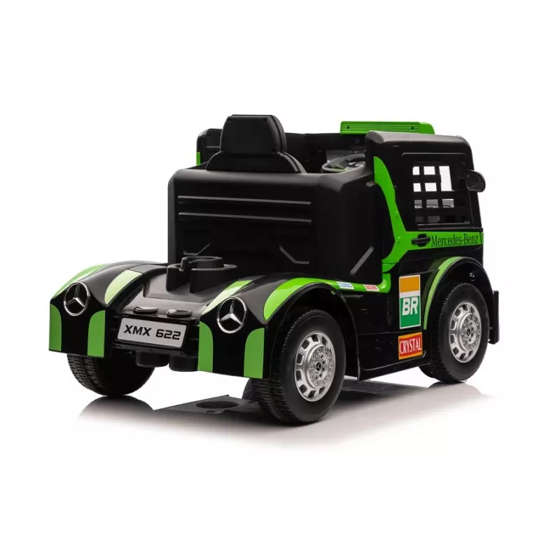 LEAN CARS Mercedes XMX622 Truck mit Akku, LED-Leuchten, Pilotfunktion, Grün
