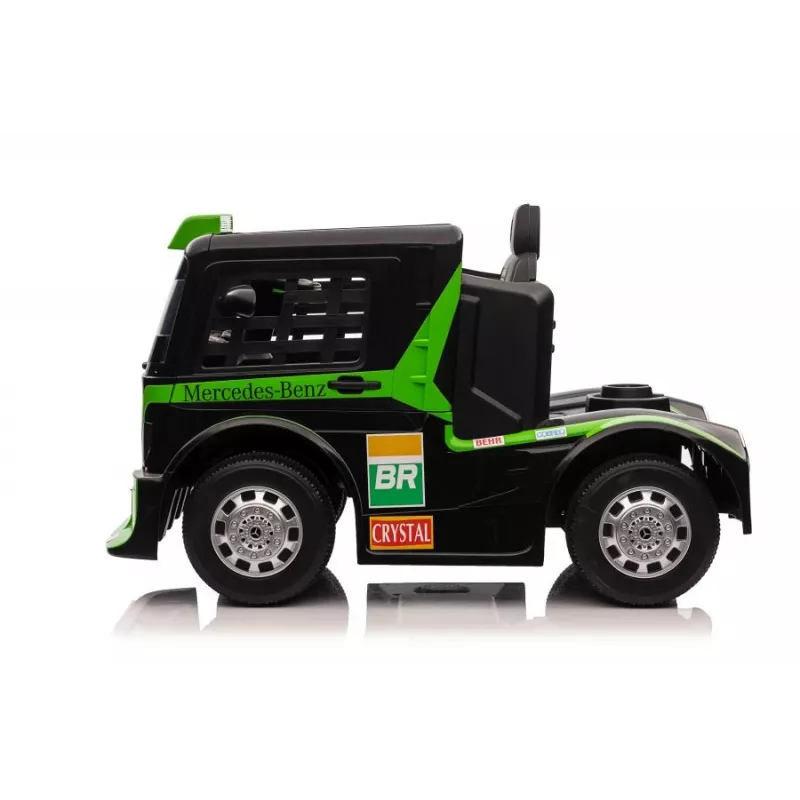 LEAN CARS Mercedes XMX622 Truck mit Akku, LED-Leuchten, Pilotfunktion, Grün