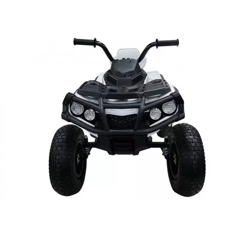 LEAN CARS Quad BDM0906 Elektrisches Kinderfahrzeug mit Luftreifen, LED-Leuchten, MP3, Weiß