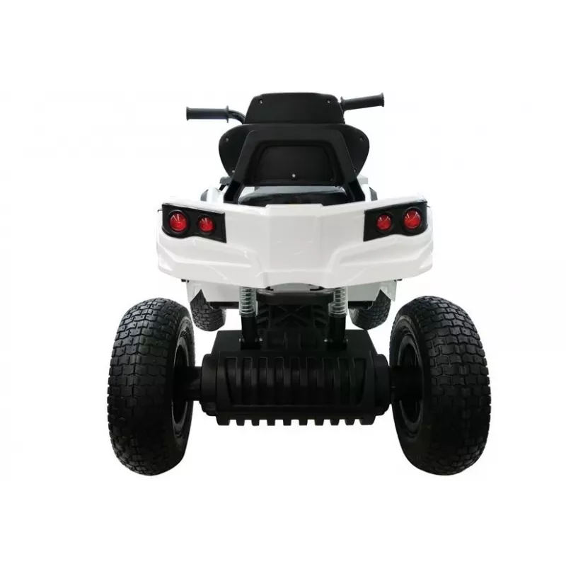 LEAN CARS Quad BDM0906 Elektrisches Kinderfahrzeug mit Luftreifen, LED-Leuchten, MP3, Weiß