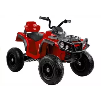 LEAN CARS Quad BDM0906 Elektro-Kinderfahrzeug mit Luftreifen, LED-Leuchten, MP3 - Rot