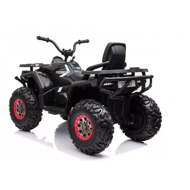 LEAN CARS XMX607 Elektrisches Quad für Kinder mit LED-Leuchten und MP3 - Schwarz
