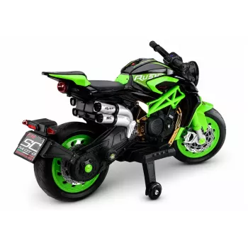 LEAN CARS XW-07 Batteriebetriebenes Motorrad mit beleuchteten LED-Rädern Grün