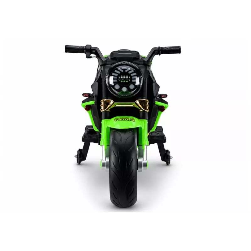 LEAN CARS XW-07 Batteriebetriebenes Motorrad mit beleuchteten LED-Rädern Grün