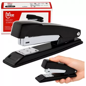 LEAN Classic Office School Hefter Schwarz Heftklammern 50mm 24/6 26/6