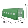LEAN Folientunnel Gewächshaus PRO Gestell 25mm 12x3x2m 36m² | Verzinkter Stahl, UV-4 PE-Folie, Aufrollfenster