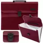 LEAN Folder Expanding File Folder 13 Fächer Burgunderrot A4