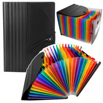 LEAN Folder Organizer für Dokumente, 25 Fächer, A4, Schwarz