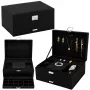 LEAN Schmuck-Organizer-Box mit Schublade und Schlüssel, schwarzer Samt