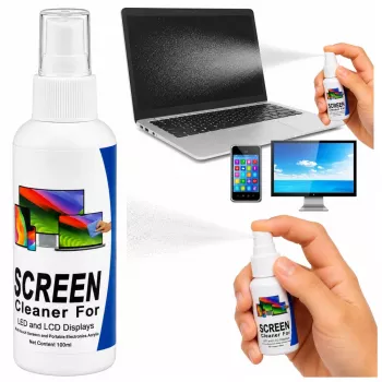 LEAN LCD LED TFT Computer Telefon Bildschirmreiniger 100 ml mit Mikrofasertuch