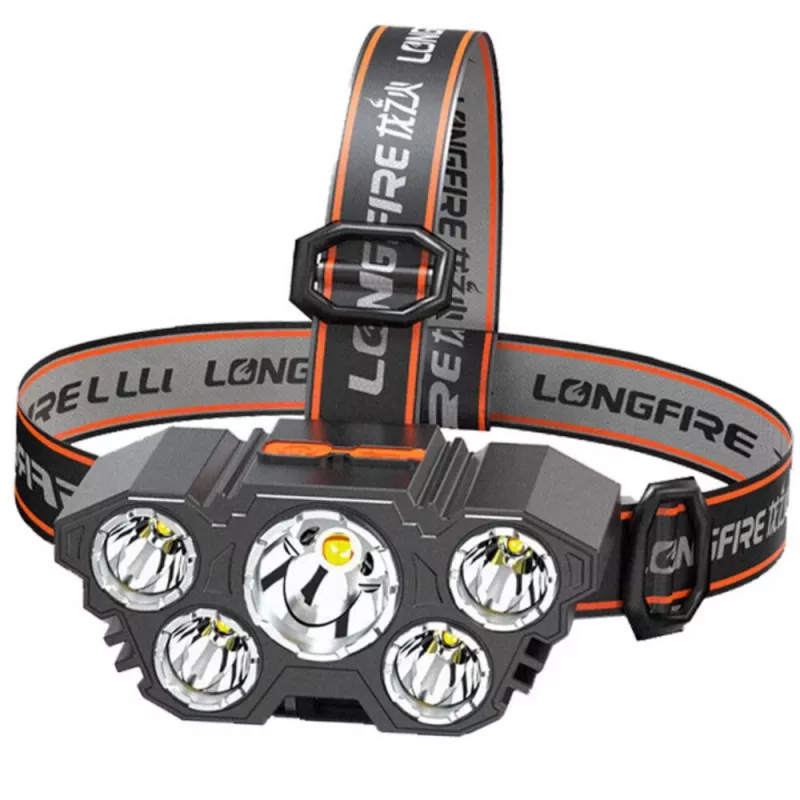LEAN LED-Stirnlampe 5 Dioden Bewegungssensor 4 Leuchtmodi 1000 Lumen 200m Reichweite