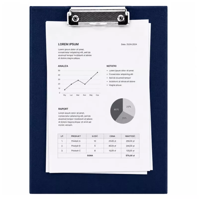 LEAN Metall-Klemmbrett Schreibunterlage A4 Blau - Robustes Klemmbrett aus Aluminiumlegierung mit flachem Clip, einziehbare Aufhängeschlaufe, hält bis zu 100 Blatt, rostbeständig, für Büro, Industrie, Lager, Medizin, Bildung