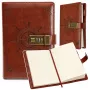 LEAN Notizbuch Tagebuch Passwort-Notizbuch Öko-Leder Braun mit Ruder A5