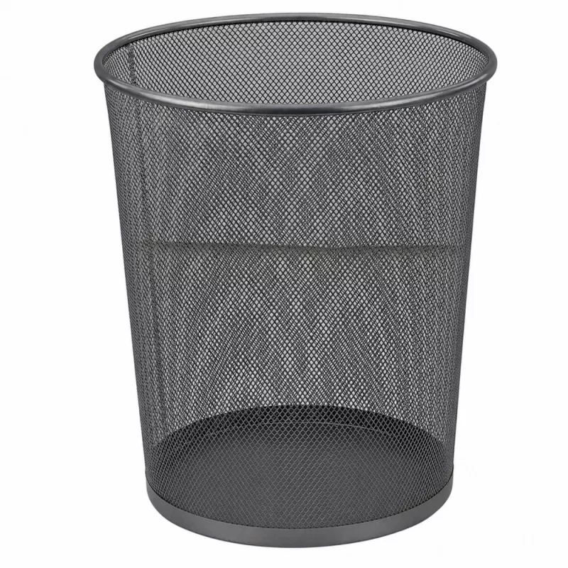 LEAN Büro-Papierkorb Metallgeflecht rund Silber 19 L