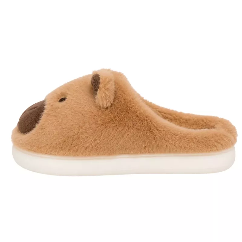 LEAN Plush Capybara Hausschuhe mit Ohren Warm Weich Beige Größe 34-35