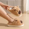 LEAN Plush Capybara Hausschuhe mit Ohren Warm Weich Beige Größe 34-35