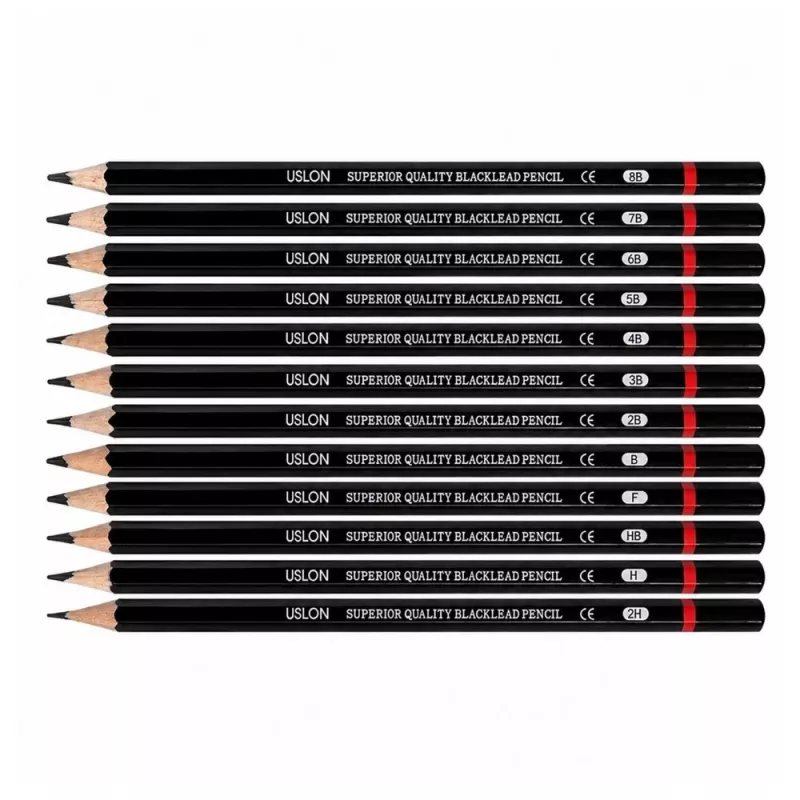 LEAN Professional Set of Sketching Pencils in a Metal Box 12 Pcs.