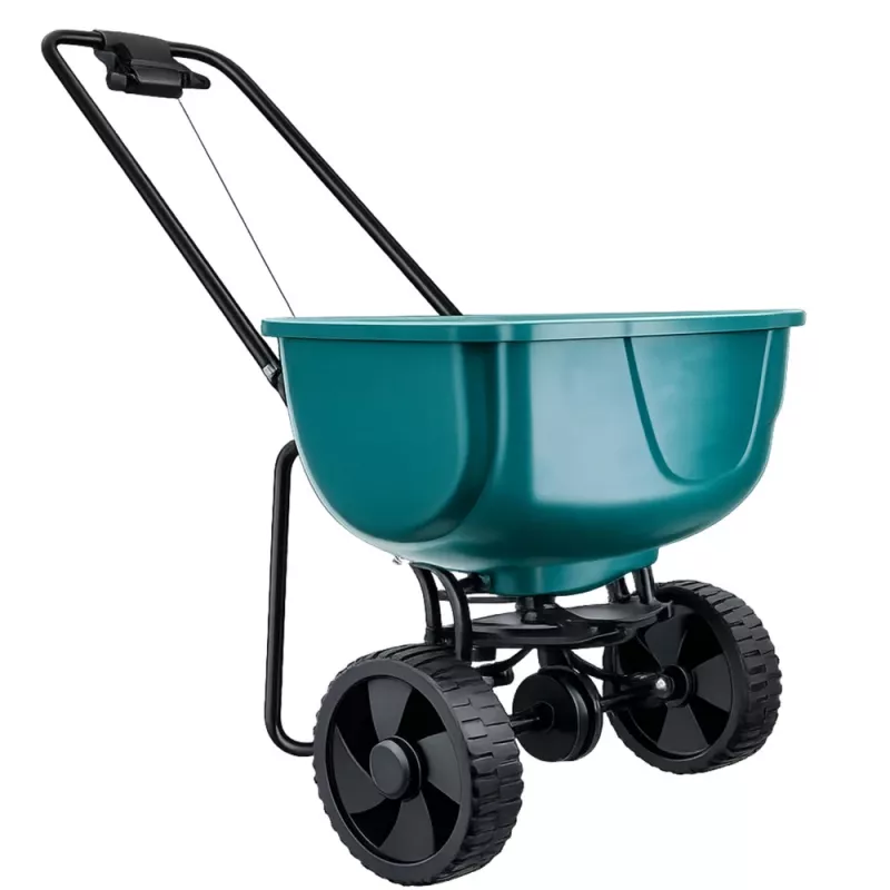 LEAN Rotary Seeder auf Rädern zum Ausbringen von Dünger, Grassamen, Salz und Sand, 27L