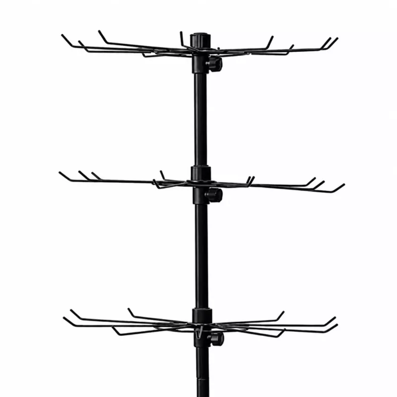 LEAN Drehständer 5-stufig auf Rollen Schwarz 40x150cm, 360° Drehung, pulverbeschichteter Stahl