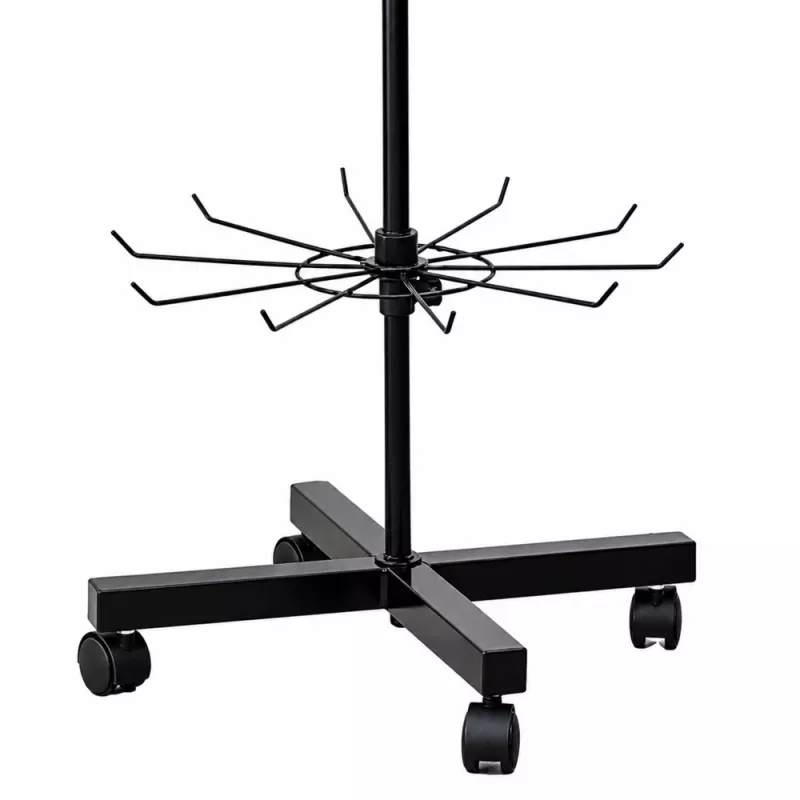 LEAN Drehständer 5-stufig auf Rollen Schwarz 40x150cm, 360° Drehung, pulverbeschichteter Stahl