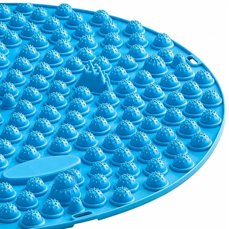 LEAN runde Akupressur-Fußmassagematte mit Noppen, blau, 33 cm