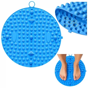 LEAN runde Akupressur-Fußmassagematte mit Noppen, blau, 33 cm