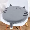 LEAN Runder Plüsch-Stuhlkissen Katze Grau Weicher Sitz 40 cm