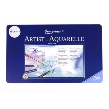 LEAN Set von 36 Aquarellstiften im Metallbehälter