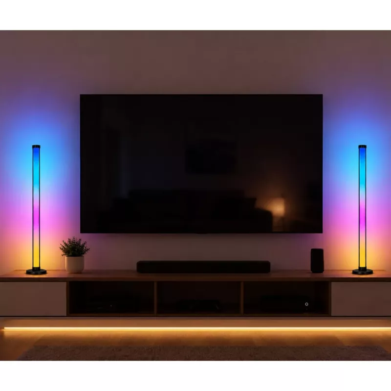 LEAN Smart Floor Lamps Colorful RGB LED Lights Remote Control App 125cm 2 pcs