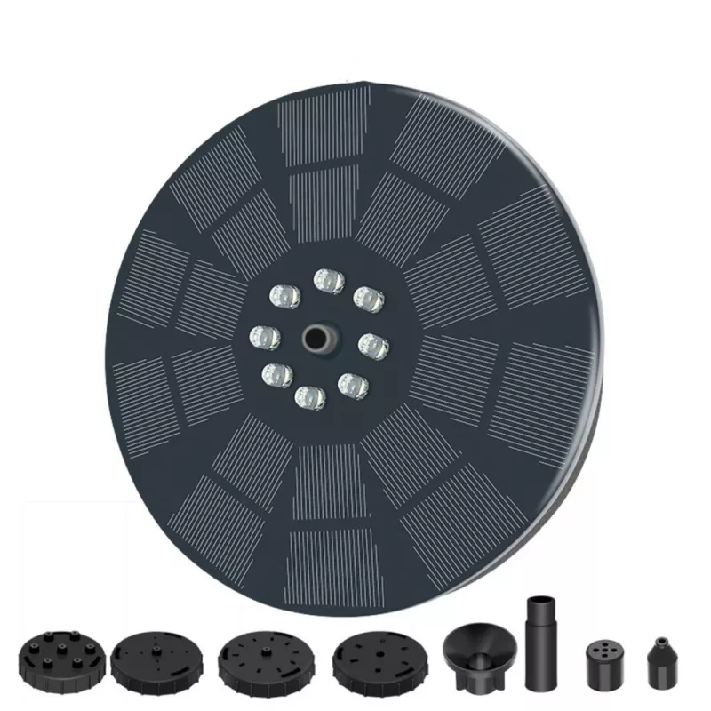 LEAN Solar-Gartenbrunnen für Teiche, 4 Düsen, 180 L/h