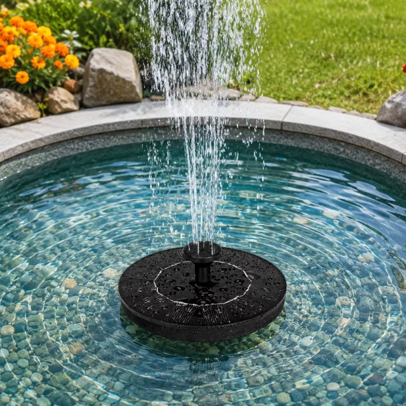 LEAN Solar-Gartenbrunnen für Teiche, 4 Düsen, 180 L/h