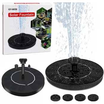 LEAN Solar-Gartenbrunnen für Teiche, 4 Düsen, 180 L/h