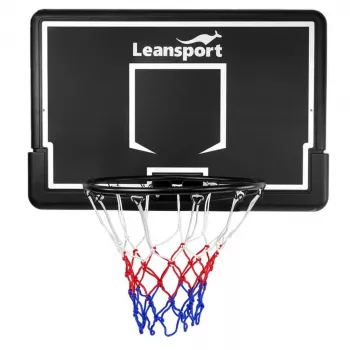 LEAN SPORT 30566 Basketballkorb und Rückwand - 90cm Polycarbonat-Brett, Wandmontage, Schwarz/Rot