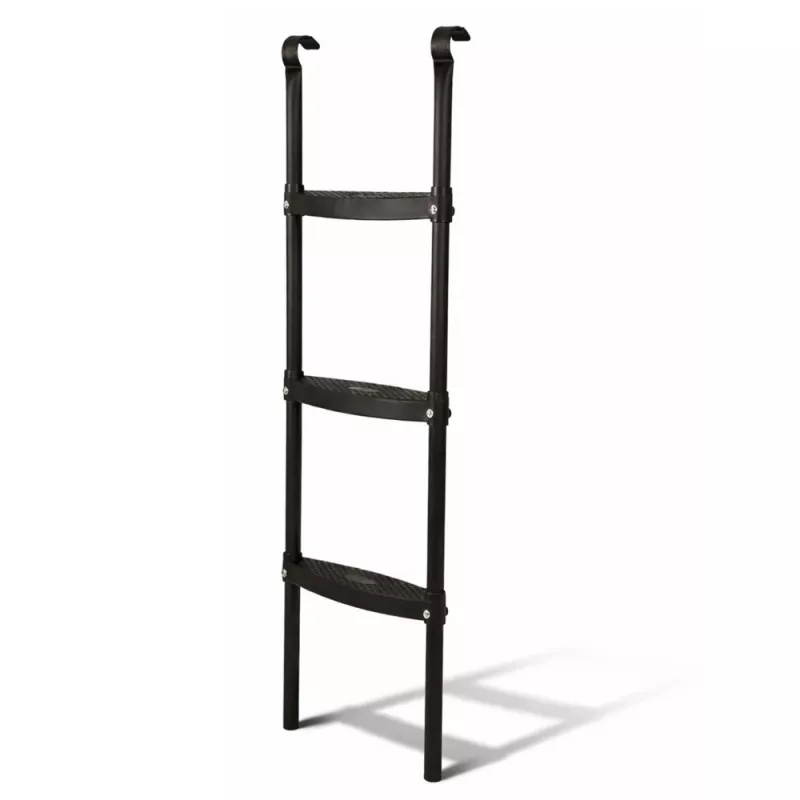 LEAN SPORT BEST 97 cm Trampolin-Leiter – 2-stufig, rutschfest, Stahl, universell passend, Schwarz