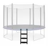 LEAN SPORT BEST 97 cm Trampolin-Leiter – 2-stufig, rutschfest, Stahl, universell passend, Schwarz