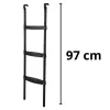 LEAN SPORT BEST 97 cm Trampolin-Leiter – 2-stufig, rutschfest, Stahl, universell passend, Schwarz