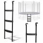LEAN SPORT BEST 97 cm Trampolin-Leiter – 2-stufig, rutschfest, Stahl, universell passend, Schwarz