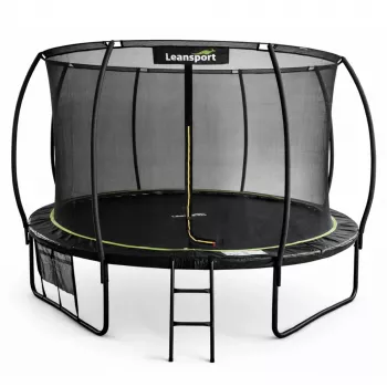 LEAN Sport Gartentrampolin mit Innennetz Schwarz und Grün 427CM 14FT
