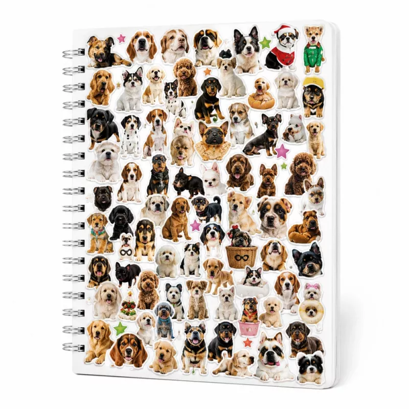 LEAN Sticker Book Dog Breeds Album of 800 Stickers Glossy Matte