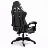 LEAN Dreh- und Gaming-Bürostuhl mit Fußstütze und Kissen Schwarz und Grau