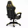 LEAN Dreh- und Gaming-Bürostuhl mit Fußstütze und Kissen, Schwarz und Gelb