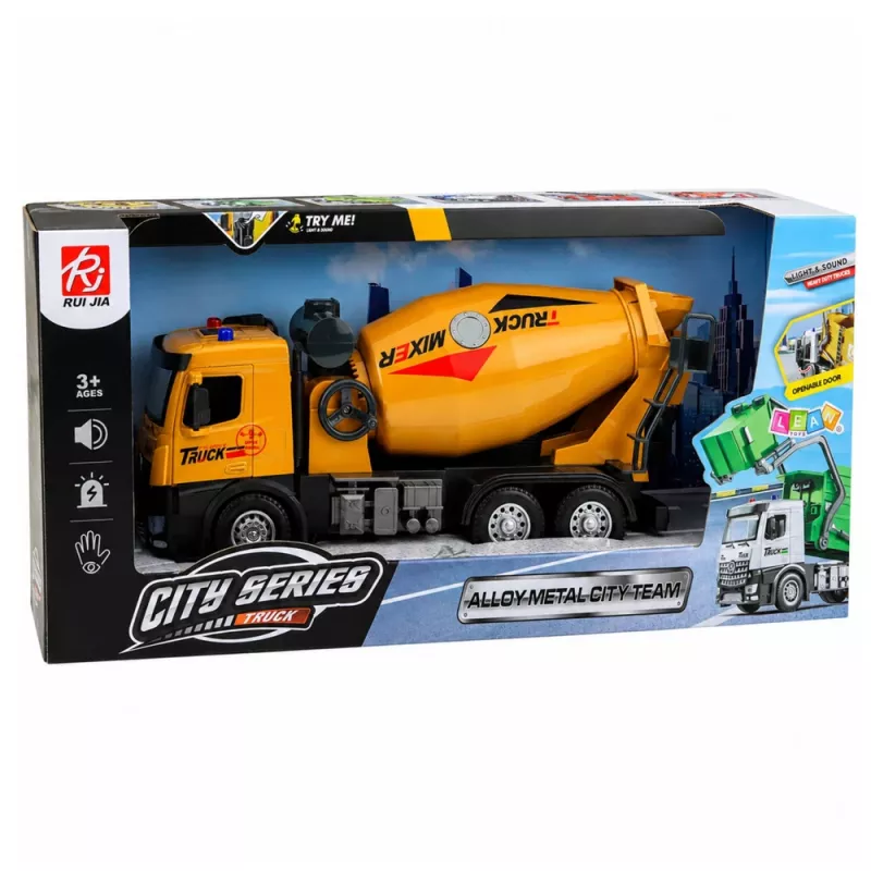 LEAN TOYS 1:12 RC Betonmischer-LKW - Metallkabine, Lichter, Geräusche, 2,4 GHz, 30 m Reichweite